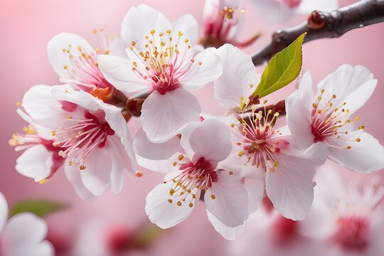 Delicate Cherry Blossoms, Macro photography, close-up background