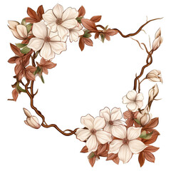 Flower Themed Frame. Transparent Inside and Background 45