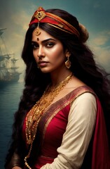 Epic Portraits of Pirate Indian Queens and the Enigmatic Queen of the Ocean - Unveiling a Mythic Tale Created with Generative AI