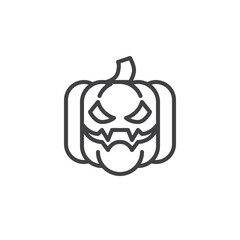 Halloween pumpkin line icon