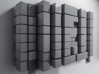  squares abstract background. Realistic wall of cubes
