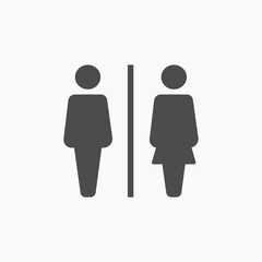 Wc, toilet door icon vector symbol. Men and women wc, toilet, bathroom icon vector symbol