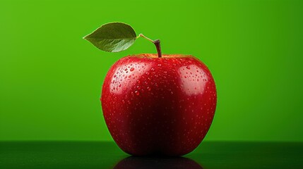Fresh apple with green background