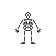 Full length skeleton line icon