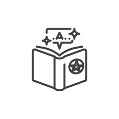 Spell book line icon