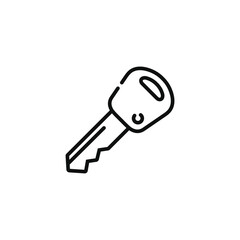 Car key line icon isolated on white background