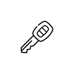 Car key line icon isolated on white background