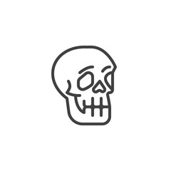 Human skull line icon