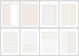 Minimalist planner pages templates. daliy notes planner