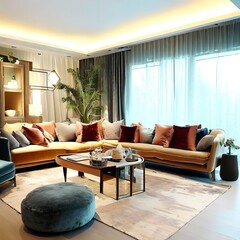 Comfortable modern living room with elegant design