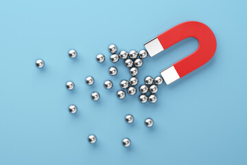 Digital marketing, leadership, customer attraction and social media followers concepts.