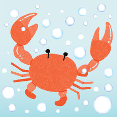 Sea Animal Crab Hand Drawn Vector Illustration