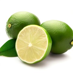 limes isolated on white background