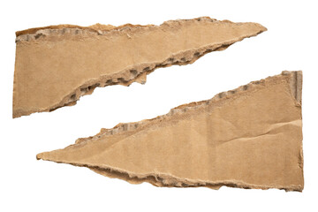 Torn triangular shaped cardboard paper