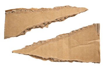 Torn triangular shaped cardboard paper