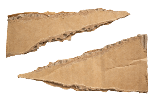 Torn triangular shaped cardboard paper