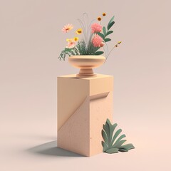 Abstract Podium for cosmetics