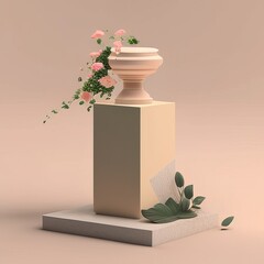 Abstract Podium for cosmetics