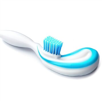 toothpaste toothbrush isolated on white background