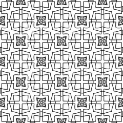 Abstract background with figures from lines. black and white pattern for web page, textures, card, poster, fabric, textile. Monochrome graphic repeating design.
