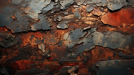 Seamless texture of dark brown rusted metal. Generative AI