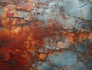 Seamless texture of dark brown rusted metal. Generative AI