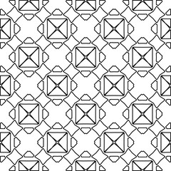 Abstract background with figures from lines. black and white pattern for web page, textures, card, poster, fabric, textile. Monochrome graphic repeating design.
