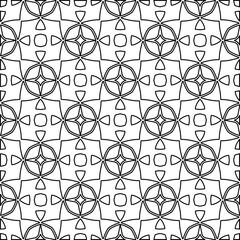 Abstract background with figures from lines. black and white pattern for web page, textures, card, poster, fabric, textile. Monochrome graphic repeating design.
