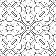 Abstract background with figures from lines. black and white pattern for web page, textures, card, poster, fabric, textile. Monochrome graphic repeating design.
