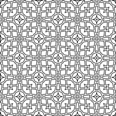 Abstract background with figures from lines. black and white pattern for web page, textures, card, poster, fabric, textile. Monochrome graphic repeating design.