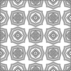 Abstract background with figures from lines. black and white pattern for web page, textures, card, poster, fabric, textile. Monochrome graphic repeating design.