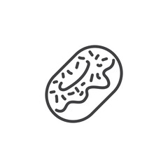 Donut with sprinkles line icon