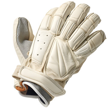White cricket gloves on a transparent background