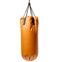 Boxing sandbag orange boxing equipment on a transparent background - obrazy, fototapety, plakaty