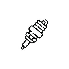 Spark plug line icon isolated on white background