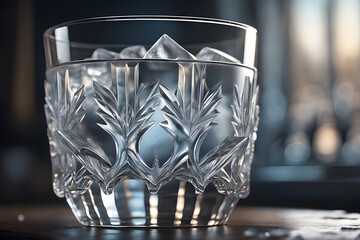a-brilliant-glass-made-of-ice. Generative AI