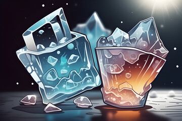 a-brilliant-glass-made-of-ice. Generative AI