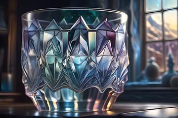 a-brilliant-glass-made-of-ice. Generative AI
