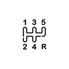 Car gearbox line icon isolated on white background