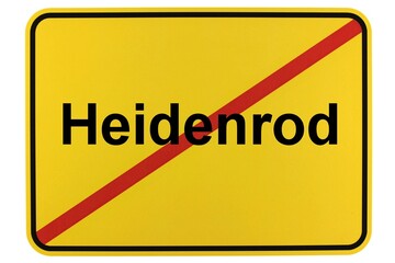 Illustration eines Ortsschildes der Gemeinde Heidenrod in Hessen
