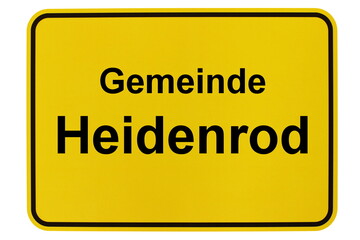 Illustration eines Ortsschildes der Gemeinde Heidenrod in Hessen