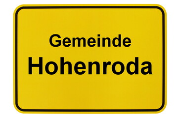 Illustration eines Ortsschildes der Gemeinde Hohenroda in Hessen