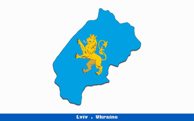 Lviv Flag -  Region of Ukraine (EPS)