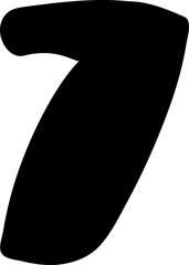7 number alphabet solid letter display font.