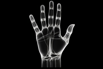 x-ray hand on black background