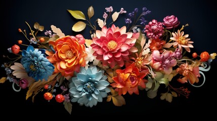 Floral Fusion: Flowers merging with non-organic elements, depicting a unique blend of life forms | generative AI