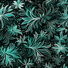 Fototapeta premium Seamless pattern with abstract leaves. Floral background.