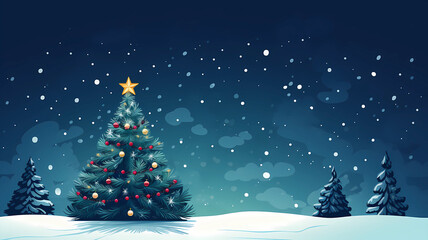 Fototapeta na wymiar hand drawn cartoon christmas tree illustration design 