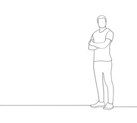 People drawn in a continuous line of people with clasped hands illustration