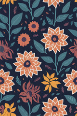 Vertical Dahlia Splendor, Patterns Embellished with Color Variations